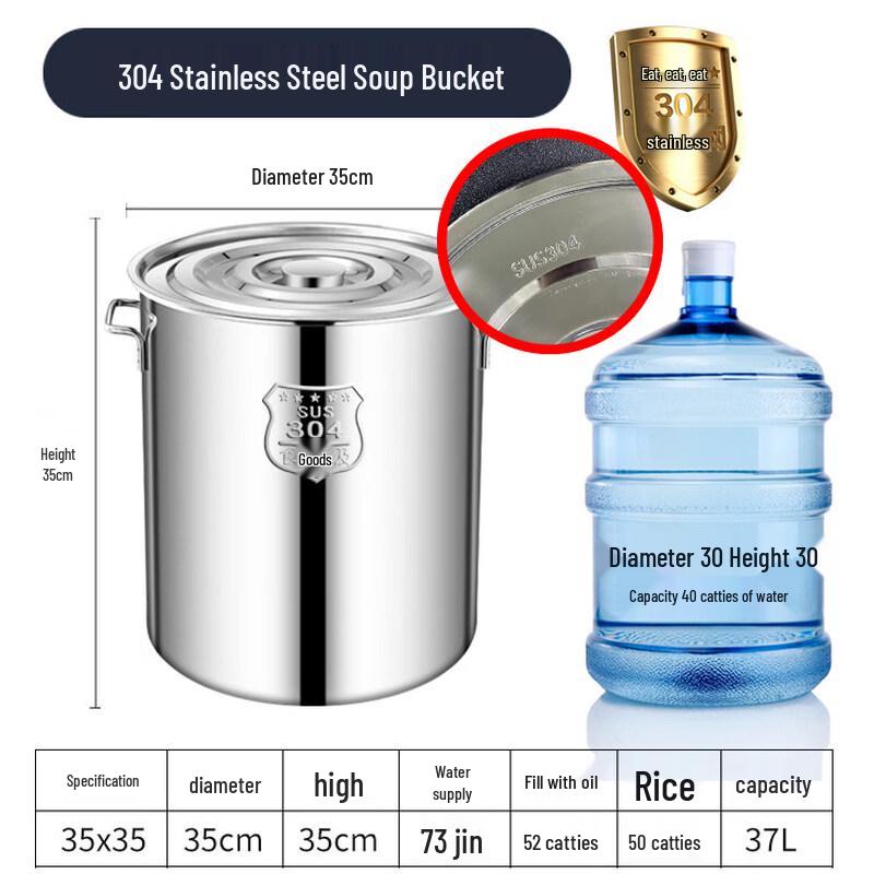 Yuzhuxun 304 Stainless Steel Round Stockpot with Lid