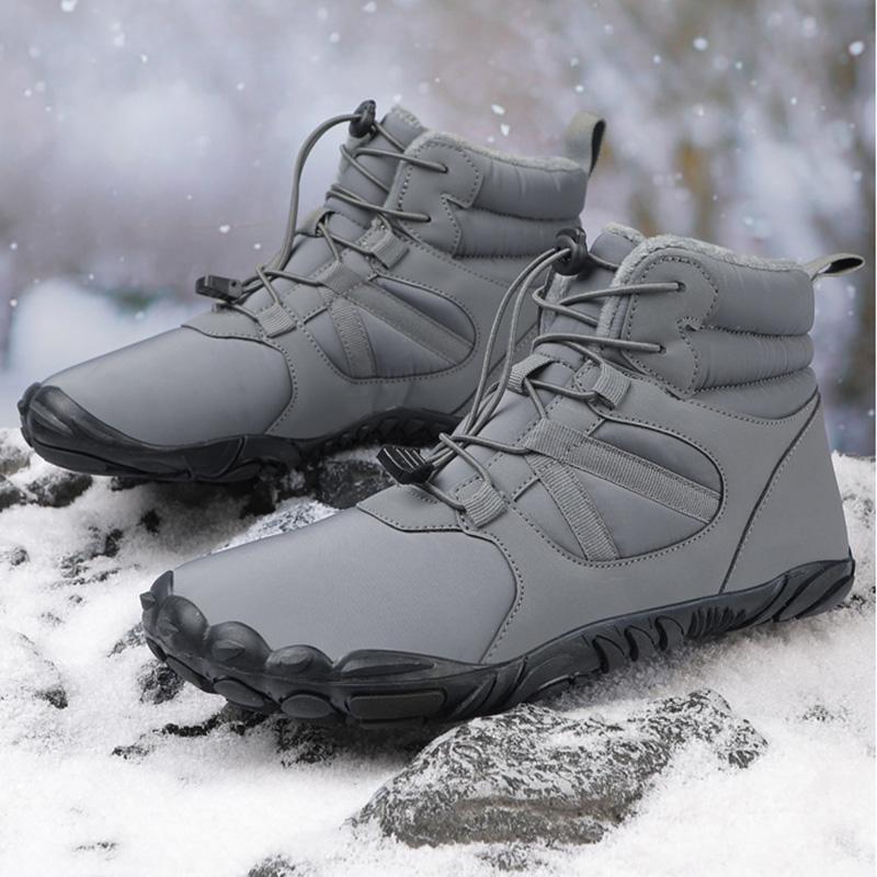 Mode Baumwollschuhe Barfußstiefel Damen Winter Schneestiefel für Herren Plüsch Warme Knöchelschuhe Rutschfest Outdoor Wasserdicht Wanderschuhe