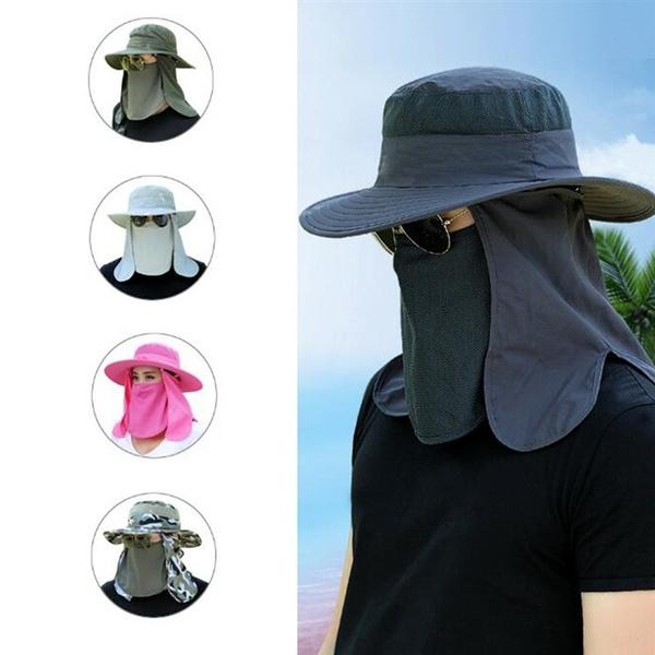 Unisex Visor Hats Fishing Sun Protector Cap UV Protection Face Neck Cover Outdoor Sport Hiking Fishing Hats Outdoor Climbing Bucket Hat Quick Drying