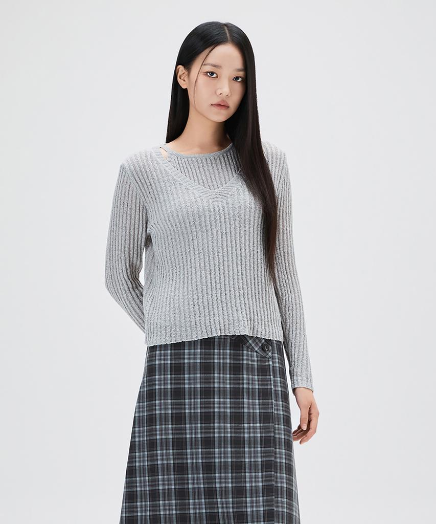 MIXXO Deep V Layered Knit_Miwkag53Ss