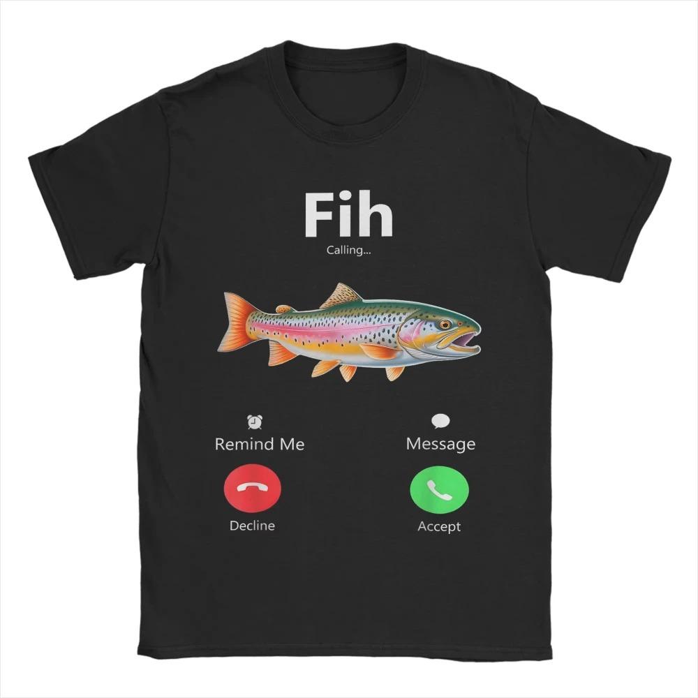 

Unisex Cotton TShirt Fish Call Reminder Message Reject Answer Phone Fish Pattern Awesome Short Sleeve Top Women And Men Tshirt S