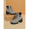 Women Lace Up Chunky Block Heel Ankle Boots Fashion Thick Sole Platform Short Martin Boots