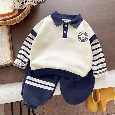 2025 Boys' Stylish Korean Polo Shirt & Pants Set: New Autumn Collection