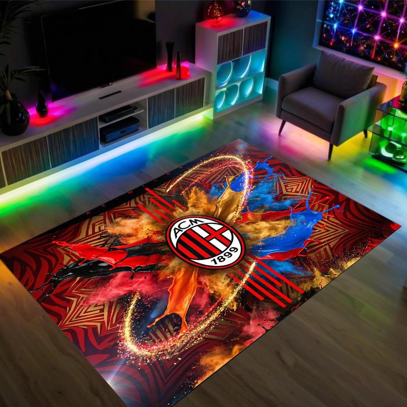 AC Milan Design Crystal Velvet Carpet Cozy Non?Slip Printed Rug For Bedroom Living Room Entrance