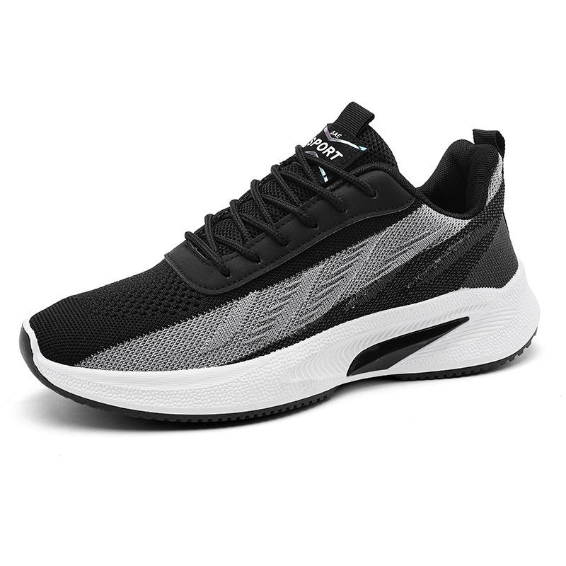 Summer New Fly-woven Mesh Breathable and Deodorant Youth Comfortable Soft-soled Elastic Sports and Leisure Shoes