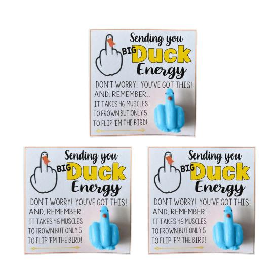 Middle Finger Duck Funny Duck Lucky Charm Gift with Encouraging Card Sending You Big Duck Energy Ornament Inspirational Gift for Friends Family