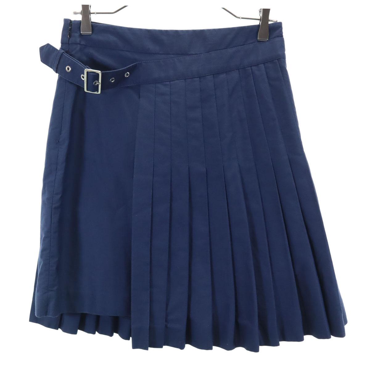 

Salvatore Ferragamo made in Italy Midi length Pleated skirt 38 Navy Wrap Women Used