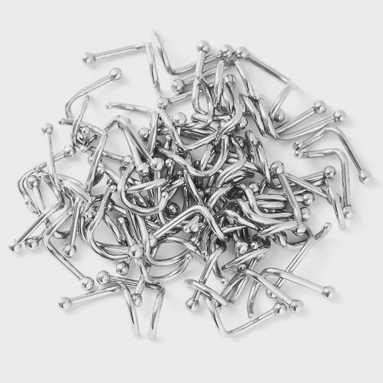 Clous de nez mixtes en acier inoxydable 316 et anneaux à crochet incurvés