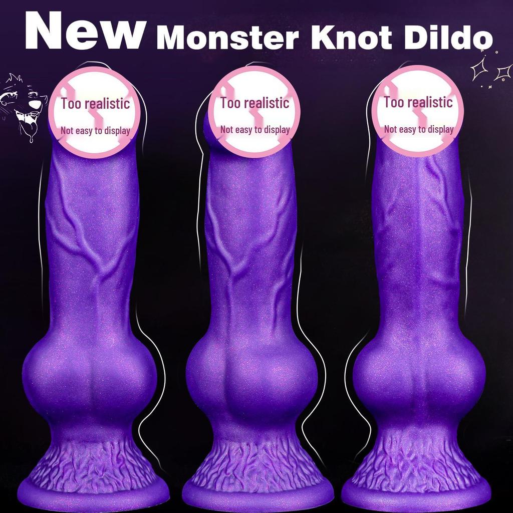 Alien Silicone Dog Penis Anal Plug Masturbation Massage Stick Sex Toy