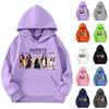 Girls' Long Sleeve Hoodie with Graphic Print and Pockets Casual Pullover Sweatshirt