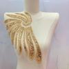 1 Pair Golden Angel Wings Beads Embroidered Patch Clothing DIY Repair Applique