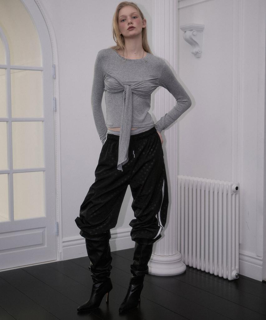 ROSEFRANTZ Tie Ribbon Long Sleeve [Gray]