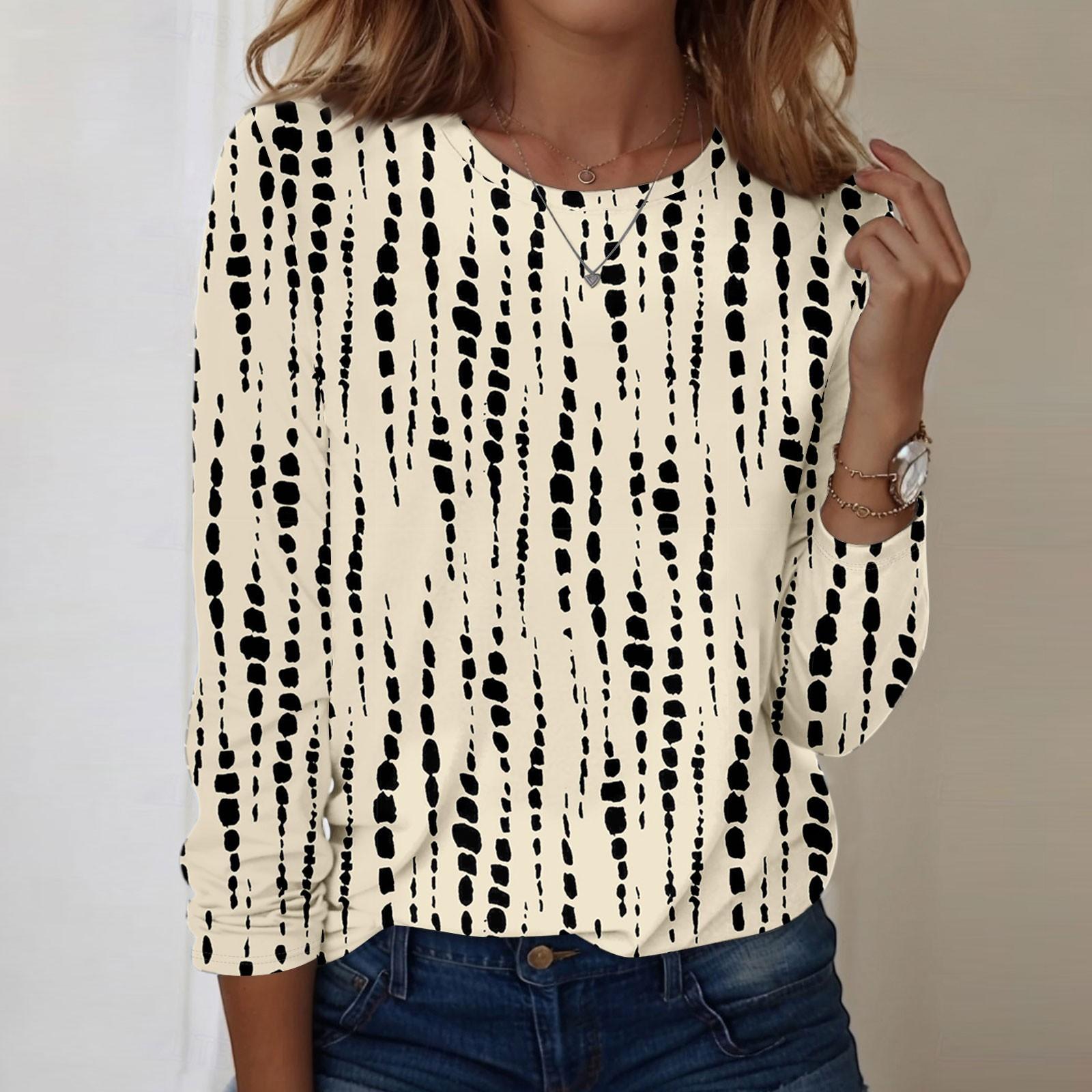 

Рубашки с длинным рукавом для женщин, милые футболки с графическим принтом, блузки, повседневные базовые топы больших размеров, пуловеры XXXXL