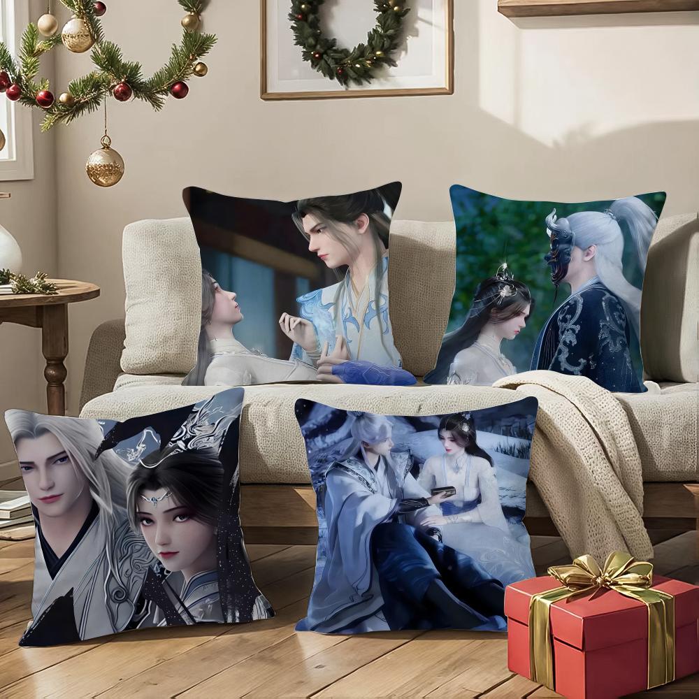 Classical Handsome Wu Xin Man Pillow Case Silky Short Plush With Invisible Zipper Dustproof Sofa Cushion Cover For Home Decor