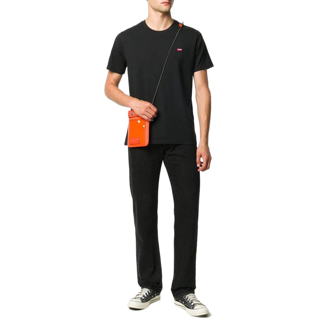 Levis Logo Solid Color Crew Neck T-Shirt Men Tops Black 56605-0009