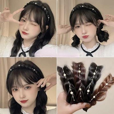 Fashion Braids Wig Headband Headwear Synthetic Fishbone Braid Hairband One-piece Headband Braided Women Hair Styling Accessories