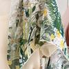 Purple literary silk square scarf high-end georgette mulberry silk scarf spring and autumn thin handmade hemming silk scarf women