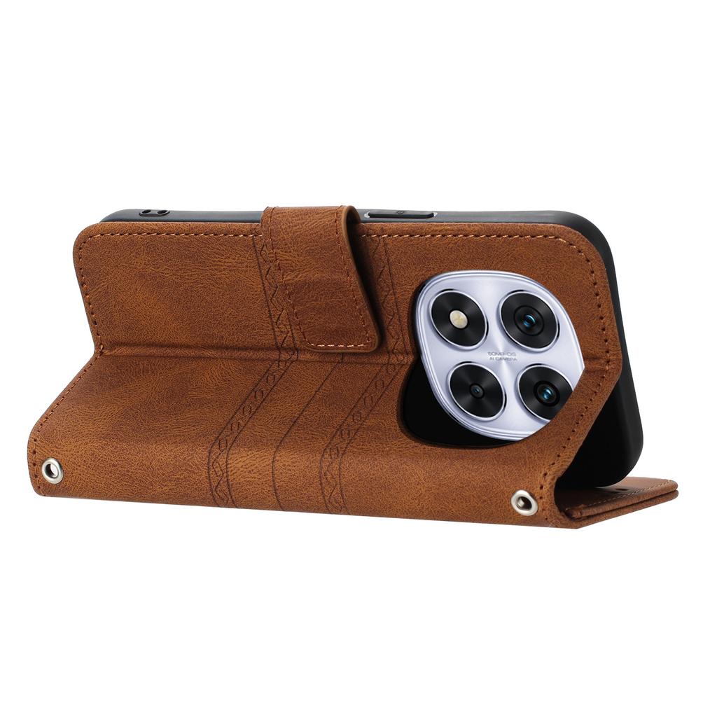 For Xiaomi Redmi Note 14 Pro 4G Case Wallet Skin-Touch Leather Imprinted Phone Cover