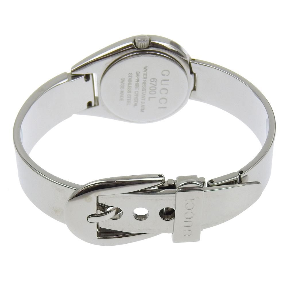 GUCCI Watches 6700L blackDial Stainless Steel Quartz Analog display Women Used