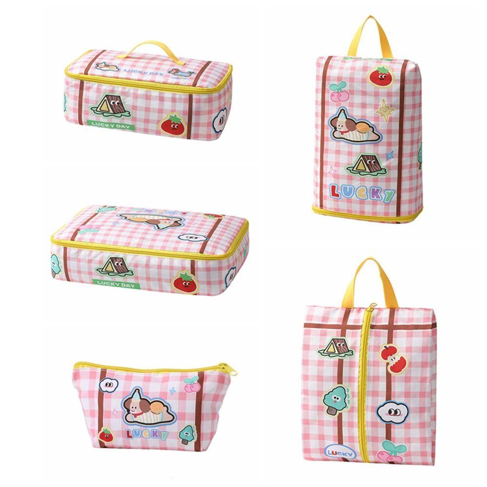 5Pcs/set Large Capacity Travel Storage Case Cartoon Luggage Storage Organizer  Travel Accessories