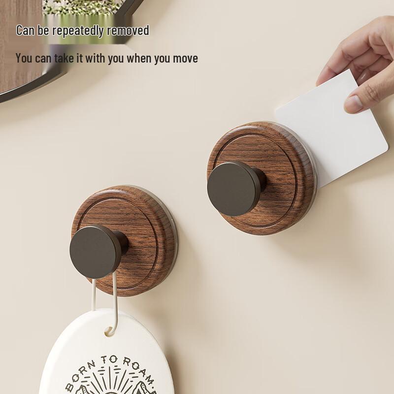 Haken mit Saugnapf aus Walnuss & ABS (3 Pack)