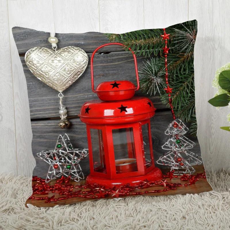 Custom Decorative Pillowcase Christmas Square Zippered Pillow Cover 35X35,40x40,45x45cm(One Side)