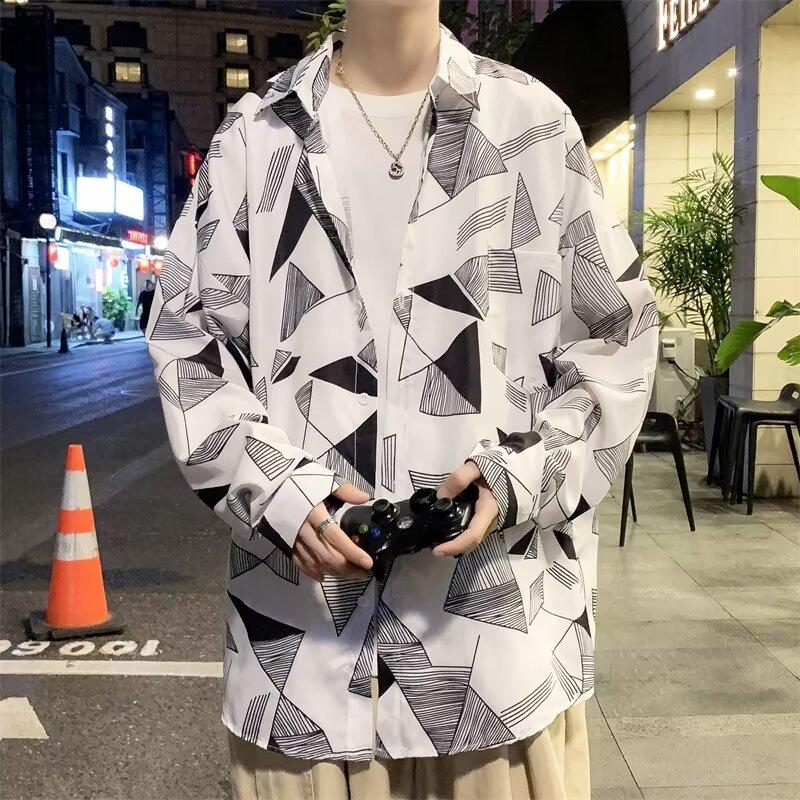 2024 Casual Long Sleeved Shirt Ins Loose Shirt Men'S Summer Trend Versatile Casual Jacket