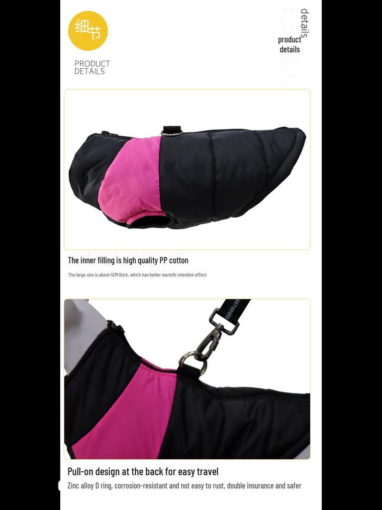 Dog Winter Ski Suit: Warm Down Cotton Jacket for Pets