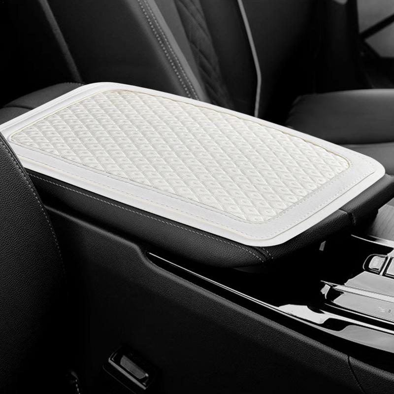 Car Armrest Storage Box Mat Ice Silk Car Armrest Box Cushion Cover Pad Hand Rest Seat Storage Box Mat Car Armrest Seat Box Cover