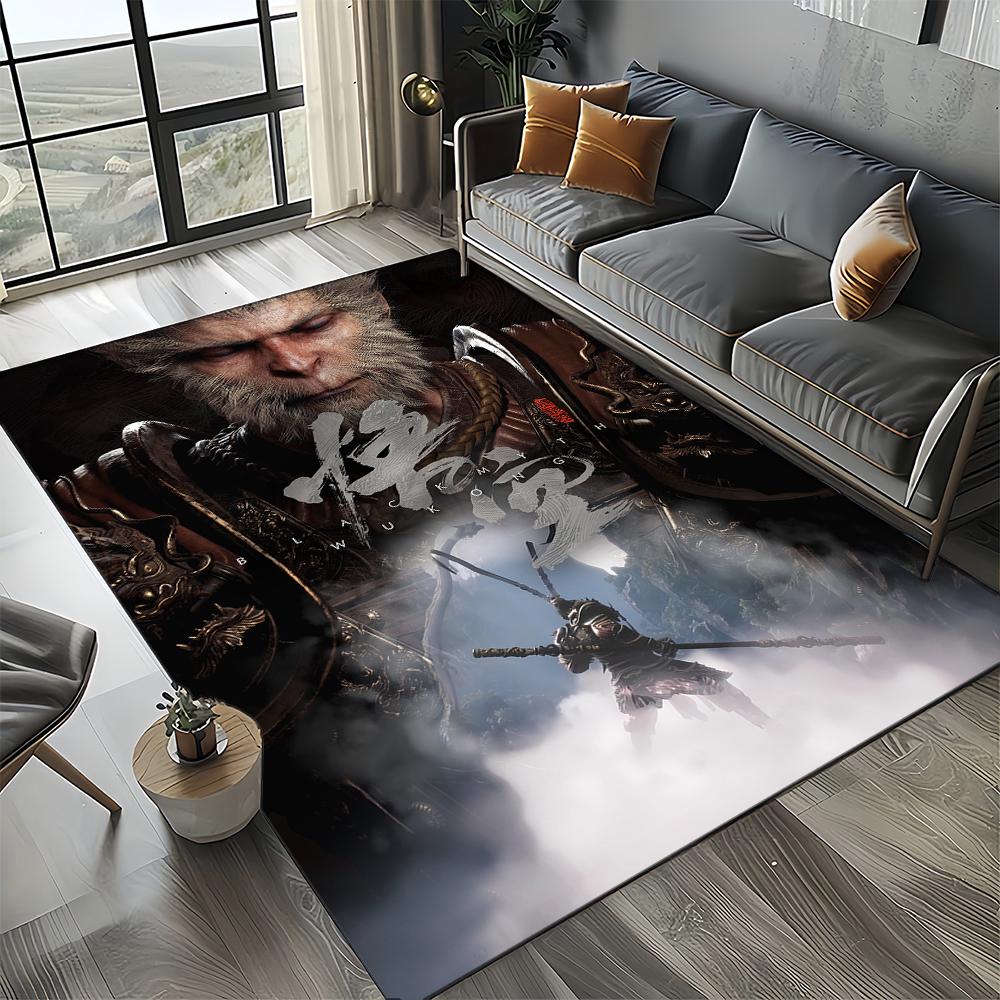 3D Black Myth Wukong Apekungen Tecknad Spelmatta för Sovrum Vardagsrum Hem Soffa Dekoration, Barninredning Golvmatta