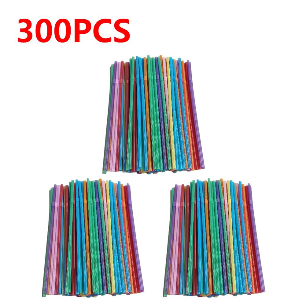 100-500PCS Black/Colorful Drink Straws Beverage Plastic Straw Wedding Party Cocktail Straw for Bar Home Kitchen Wholesale Straws