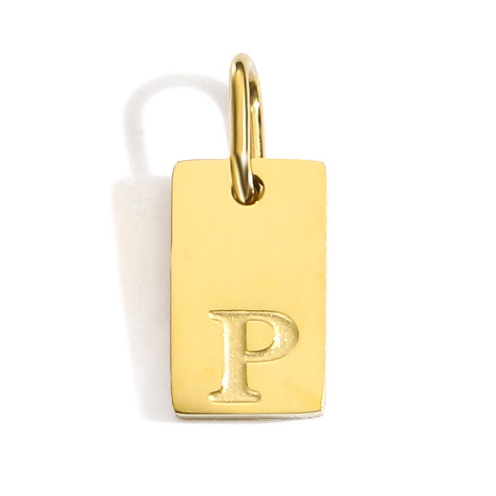 Gold-Plated Alphabet Pendant Accessories – 26 English Letters Stainless Steel for DIY Jewelry