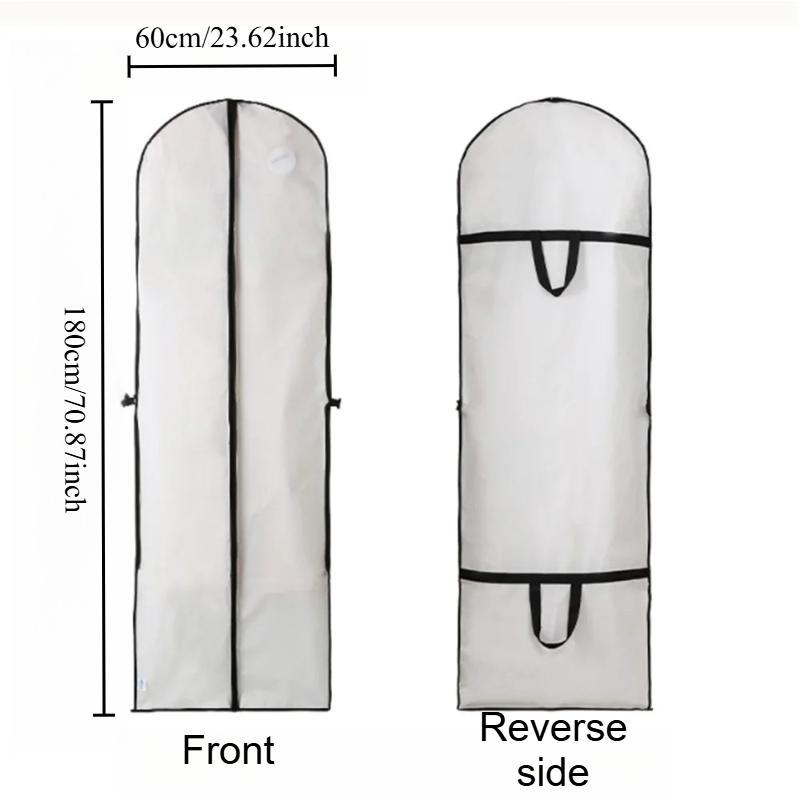2 Stück Reisekleidung Staubbeutel Tragbar Faltbar, Wasserdicht und Feuchtigkeitsbeständig Kleideraufbewahrung Abdeckung Brautkleid Hängende Tasche