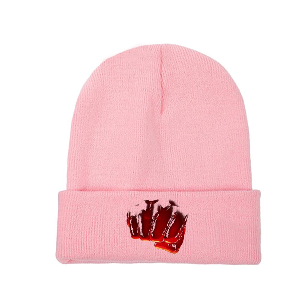 One Punch Man Aitama Knitted Caps for Women Unisex Beanie Winter Hat Polyester Saitama OPM Oppai Anime Manga Casual Cap