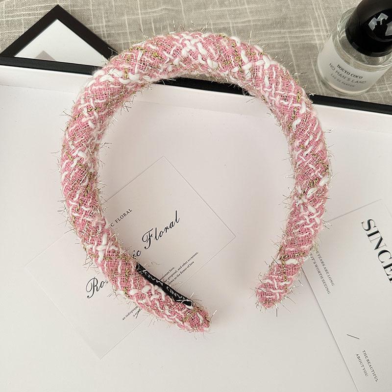 

Рождественская вязаная шерстяная повязка на голову 2023 - Осенне-зимний модный аксессуар для женщин розовый