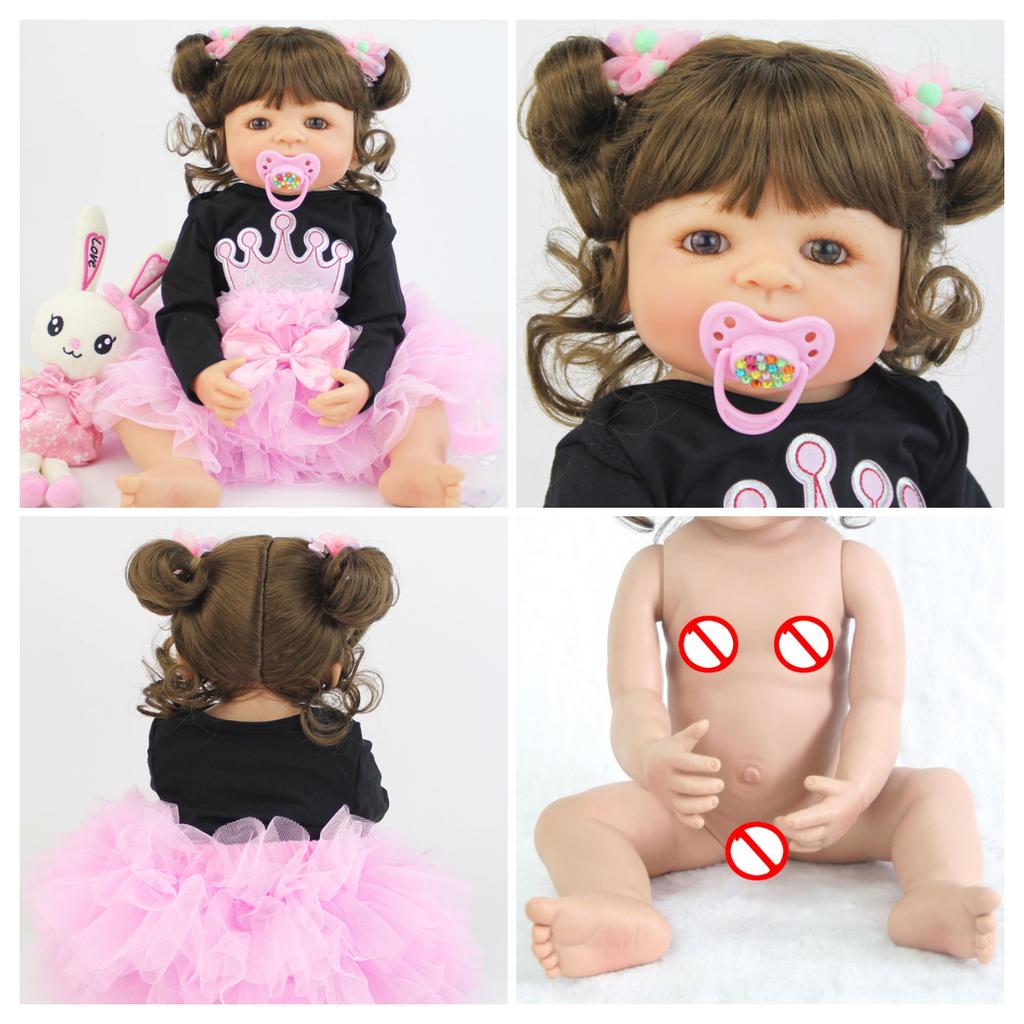 BZDOLL 55cm pełna silikonowa lalka Bebe Reborn realistyczne miękkie winylowe księżniczka jednorożec dzieci dziewczyna zabawka do kąpieli prezent urodzinowy dla dzieci