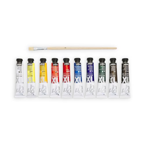 Pebeo Oil Paint XL Set (20ml X 10 Colors + 1 Brush)