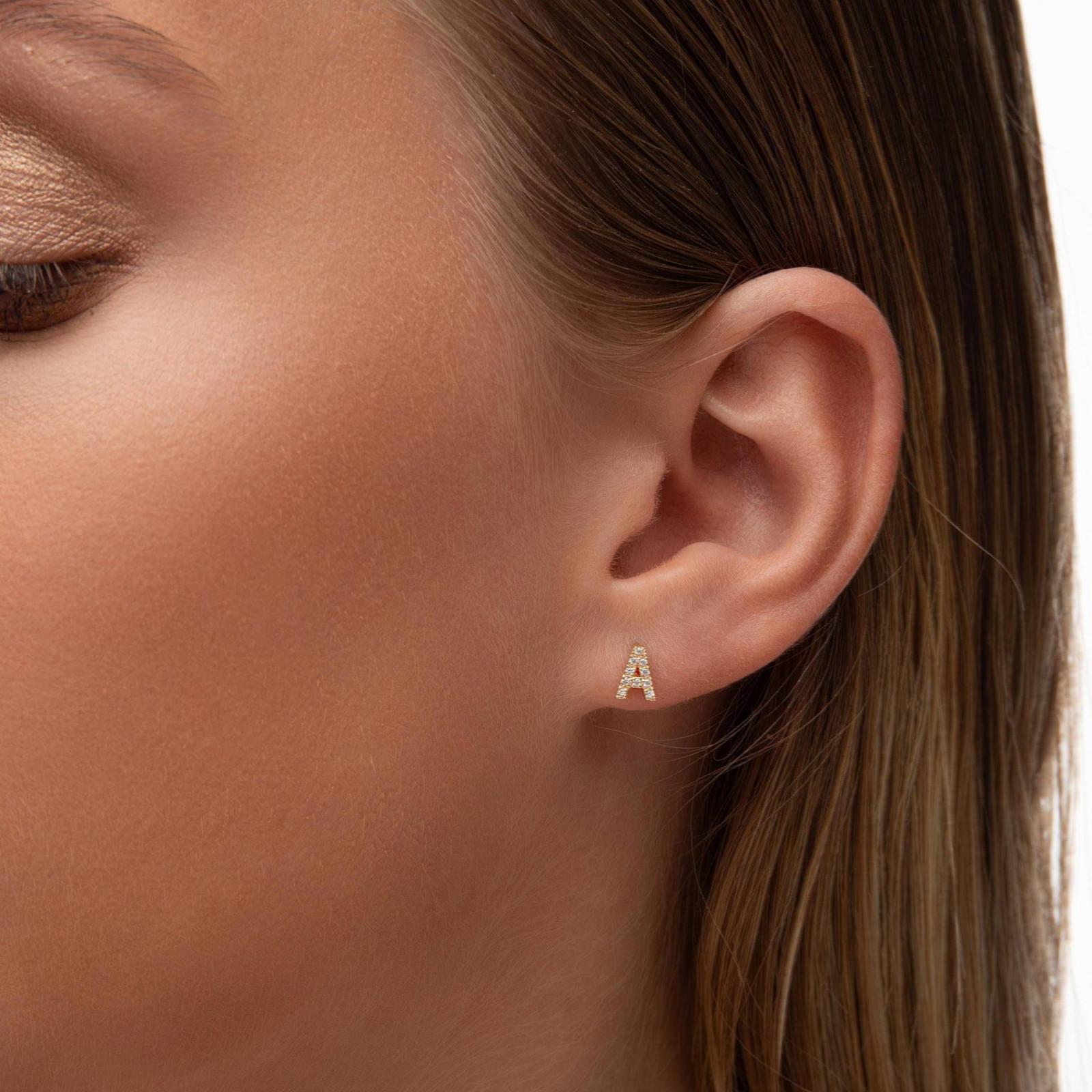 

Модные трендовые серьги с маленькими буквами, ювелирные изделия, серьги с буквами из циркония, 1 пара One Size