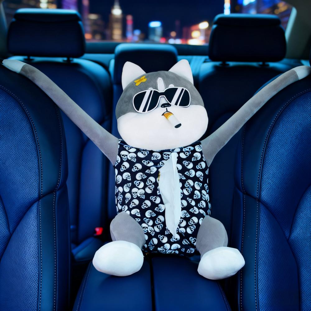 

Car Creative Plush Dog Tissue Box ,PaperHolder,Tissue Box, Cartoon Dog Car Tissues Cover ,Hanging Cartoon Napkin Tissue Holder
