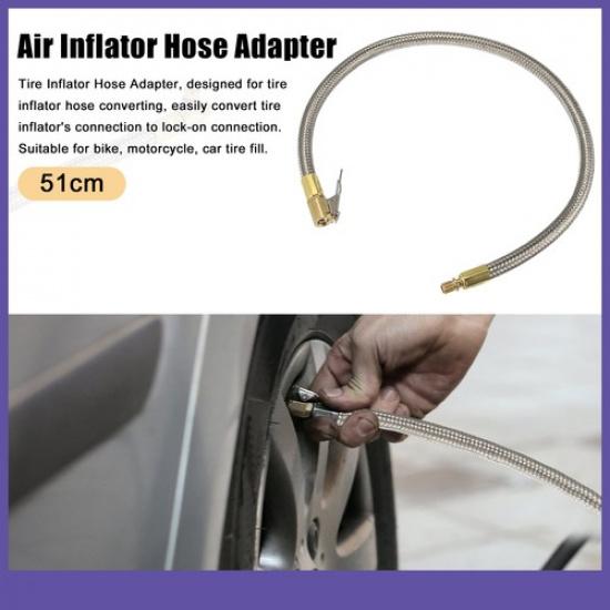 ONE 51cm 20" Tire Air Inflator Hose Adapter Extension Hose for Car Quick Connect