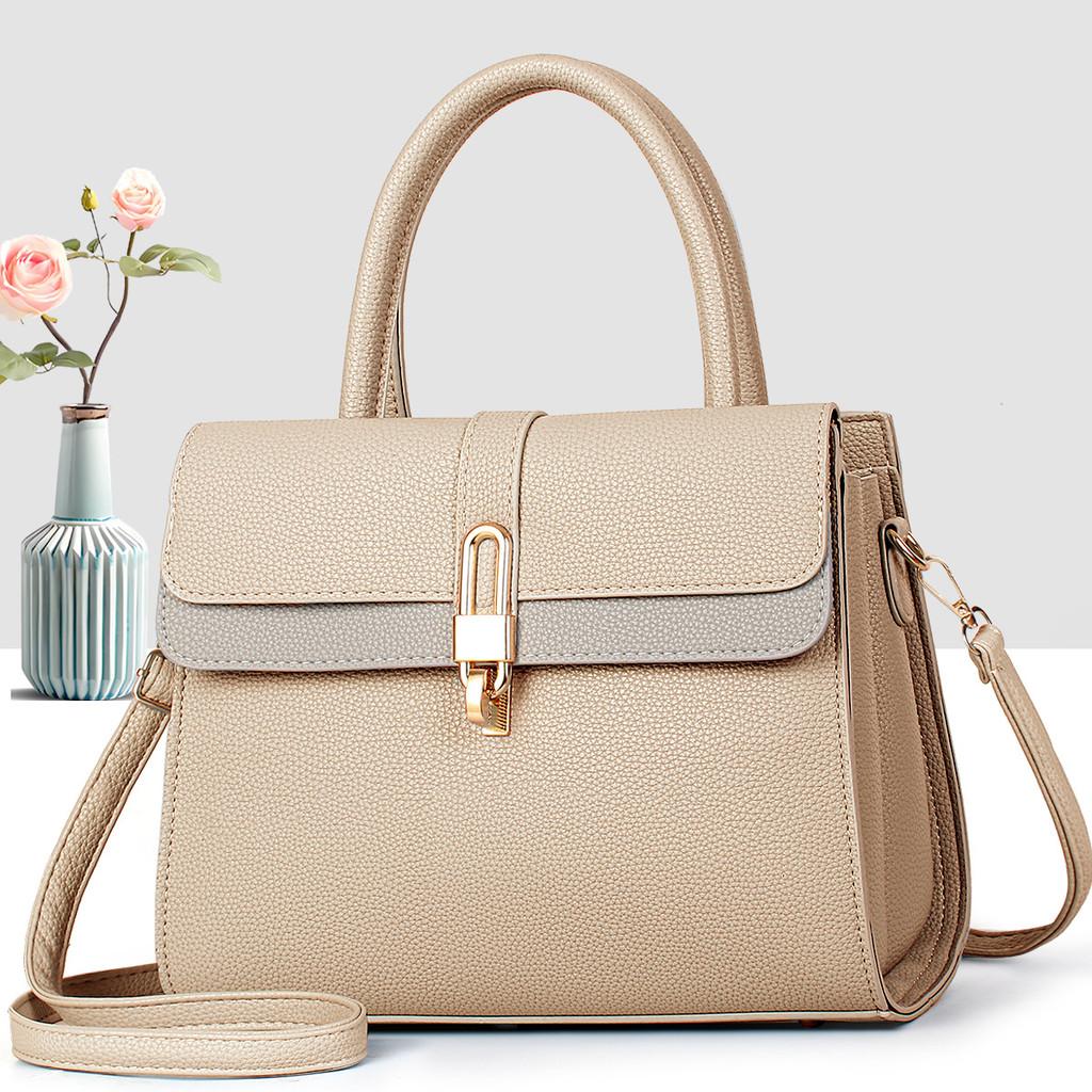 Minimalist Pu Handbag For Women With Zipper Closure And Inner Pockets For Daily Use