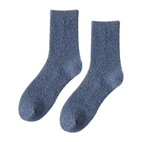 Mid Calf Warm Winter Socks Coral Fleece Crew for Women, Thickened Non-slip Socks, Fuzzy Anti Slip Home House Soft Plush Thermal Mittens Cold