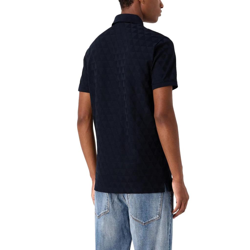 Emporio Armani Solid Color Polo Collar Short Sleeve Polo Shirt Men tops Navy-Blue 6R1F871-JGYZ1-09N6