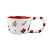 350ML Christmas Coffee Mug Hand Pinched Ceramic Cup Winter Afternoon Tea Cup Large Capacity Water Bottle with Handle Drinkware