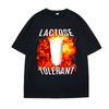 Laktoseintolerant Lustiges Meme T-Shirt Unisex Damen Freizeit Druck Locker Kurzärmlig Unisexs Damen T-Shirts Kleidung Tops Sommer