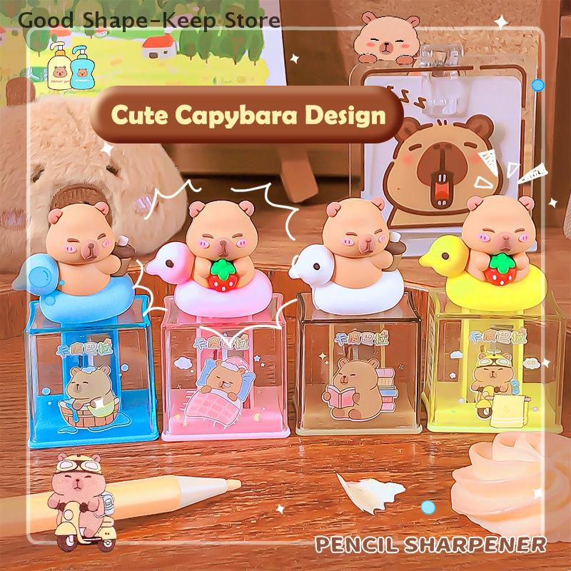 Lot de 2 Taille-crayons Adorables sur le Thème Capybara pour Bureau Fournitures Scolaires et Cadeaux Outils taille-crayon pour Étudiants
