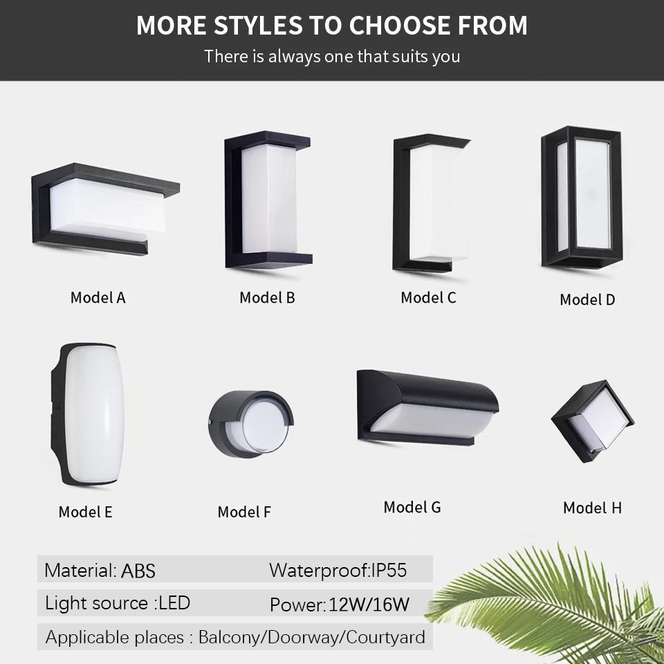 LED Wall Light Motion Sensor Indoor Outdoor AC85-265V ABS Waterproof Led Lights Home Appliance For Garden Living Room Decoration