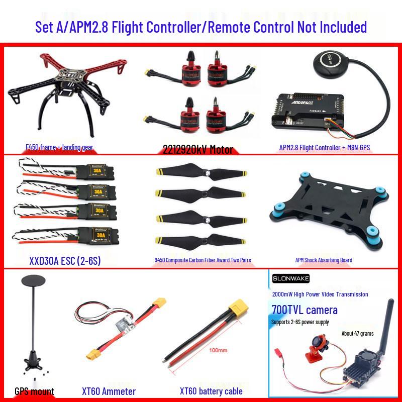 F450 Power System: 2212 920KV Brushless Motor, 30A ESC, 9450 Self-Locking Propeller for F550 Hexacopter/Quadcopter
