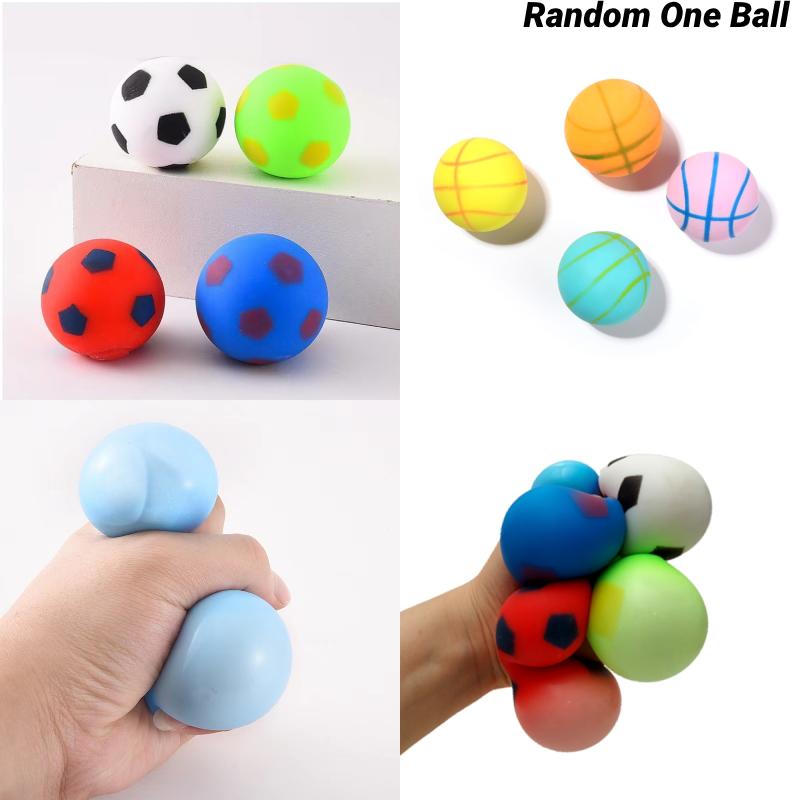 Color 1ps Random Football Basketball Mochi Squishy Toy Balls Game Stress Relief