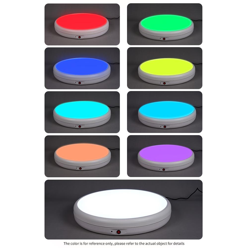 45CM/17.7in Motorized Rotating Display Stand with RGB Light Display Base 360 Degrees Rotatable Electric
